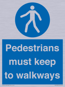  Pedestrians must keep to walkways